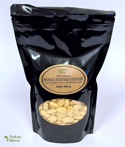 Mandle natural, loupané 250 g, NaturBites