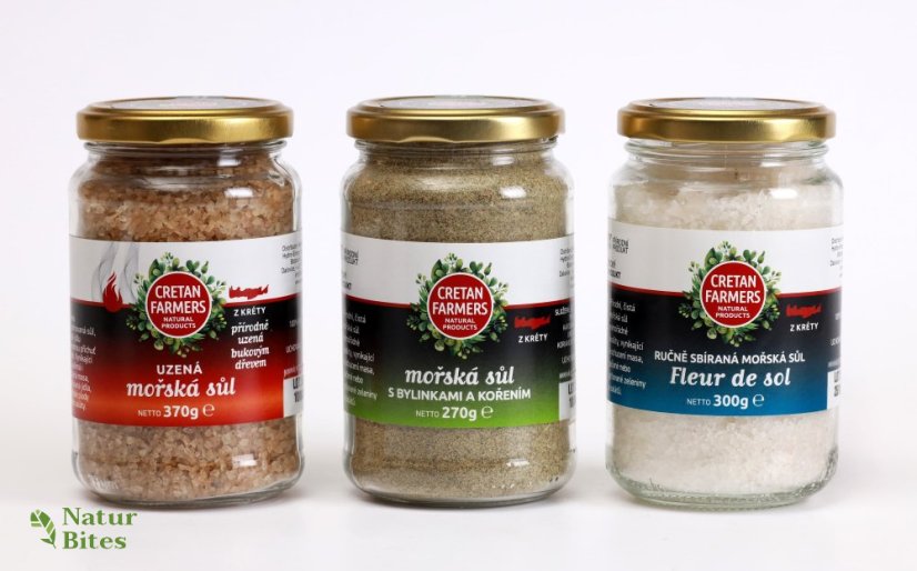 CRETAN FARMERS Mořská sůl Uzená bukovým dřevem 370 g