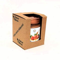 Dárková krabička na 1 med v balení 250 g, kraft s okénky