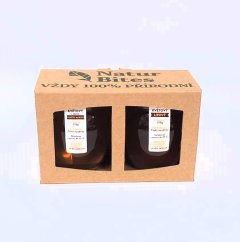 Dárková krabička na 1 med v balení 250 g, kraft s okénky