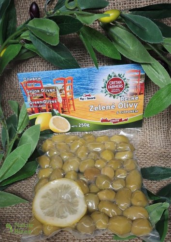 CRETAN FARMERS Olivy řecké zelené Citron 250 g