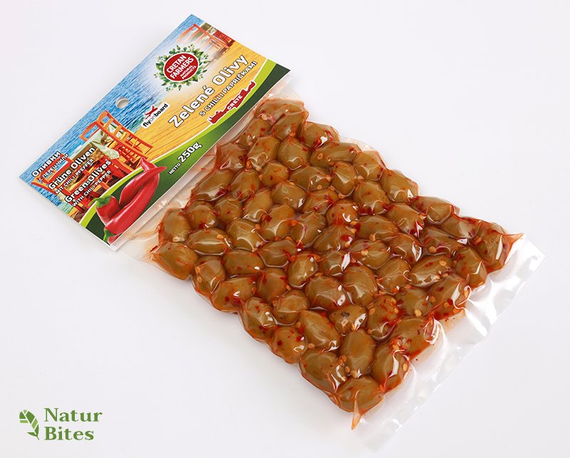 CRETAN FARMERS Olivy řecké zelené Chilli papričky 250 g