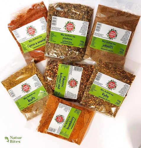 Výhodná sada kořenících směsí bez soli "Dietní masa-ECO" 7x75 g, Cretan Farmers