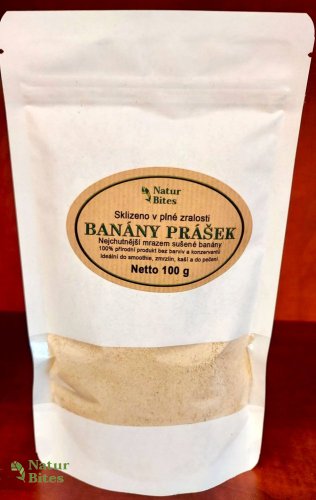 Banány lyofilizované-prášek (sušené mrazem) 100 g, NaturBites