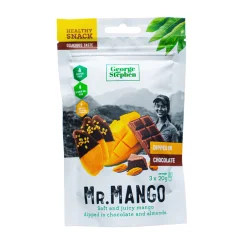 Mr.Mango, měkké sušené mango v čokoládě, sypané mandlemi, 3 x 20 g