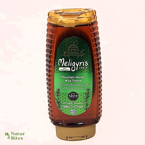 Řecký horský med "Divoký tymián", květový, plastová dóza 500 g, MELIGYRIS