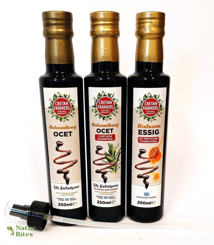 Výhodná sada prémiových balzamikových octů 3 x 250 ml, Cretan Farmers