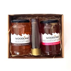 Dárková medová sada "Akát, Květ, Pinie" 2x 500g + 250 g