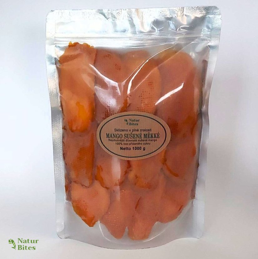 Sušené mango bez cukru, šťavnaté 1000 g, NaturBites