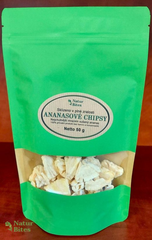 Ananas lyofilizovaný (sušený mrazem) 50g, NaturBites Ananas lyofilizovaný (sušený mrazem) 50g, NaturBites