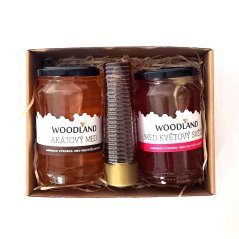 Dárková medová sada "Akát, Květ, Pinie" 2x 500g + 250 g