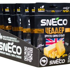 Sušený křupavý sýr Cheddar 30 g, SNECO