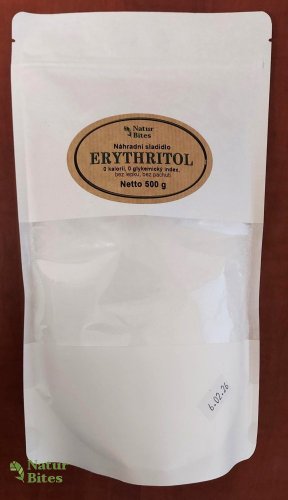 Erythritol 500 g, přírodní sladidlo 0 kalorií, NaturBites