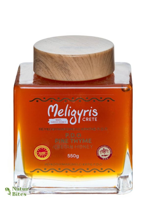 Řecký med "Pefkothymaromelo Kritis P.D.O"-exclusive 550 g, Meligyris