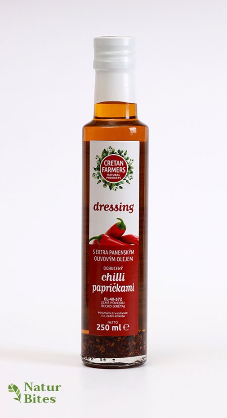 CRETAN FARMERS Dressing s extra panenským olivovým olejem Chilli papričky 250 ml