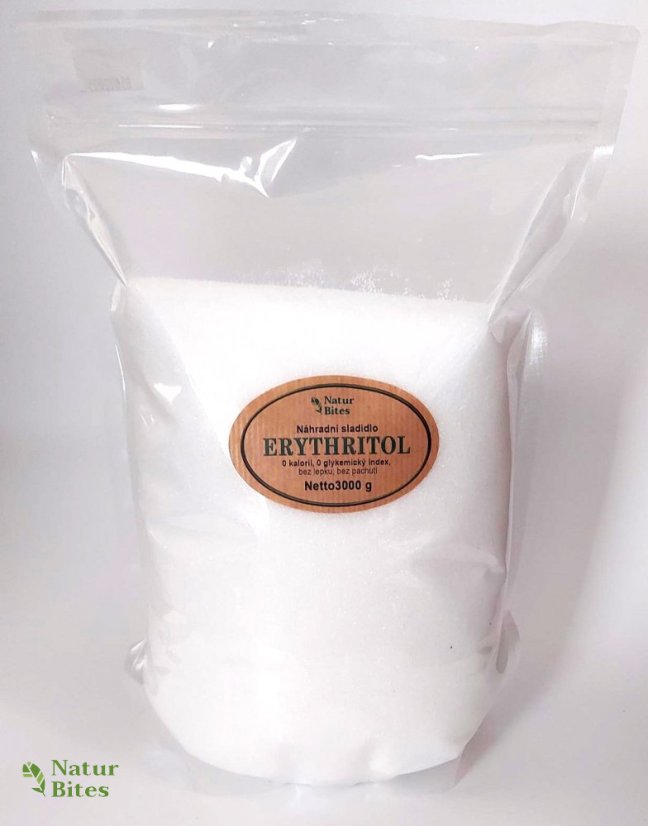 Erythritol 3000 g, přírodní sladidlo 0 kalorií, NaturBites
