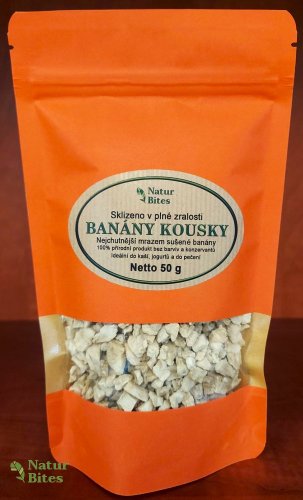 Banány lyofilizované-kousky (sušené mrazem) 50 g, NaturBites