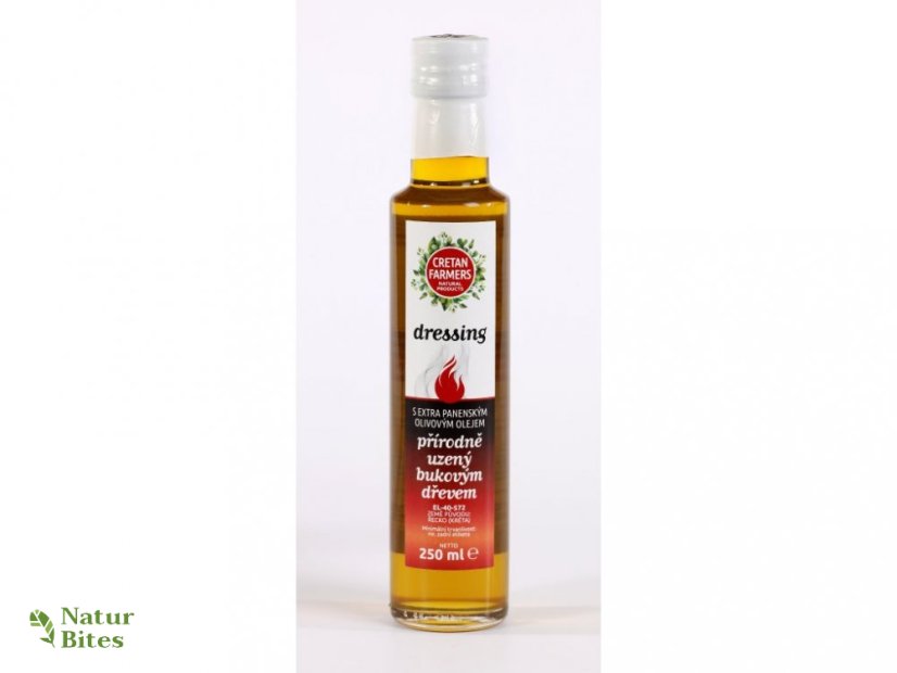 CRETAN FARMERS Dressing s extra panenským olivovým olejem Uzený bukovým dřevem 250 ml