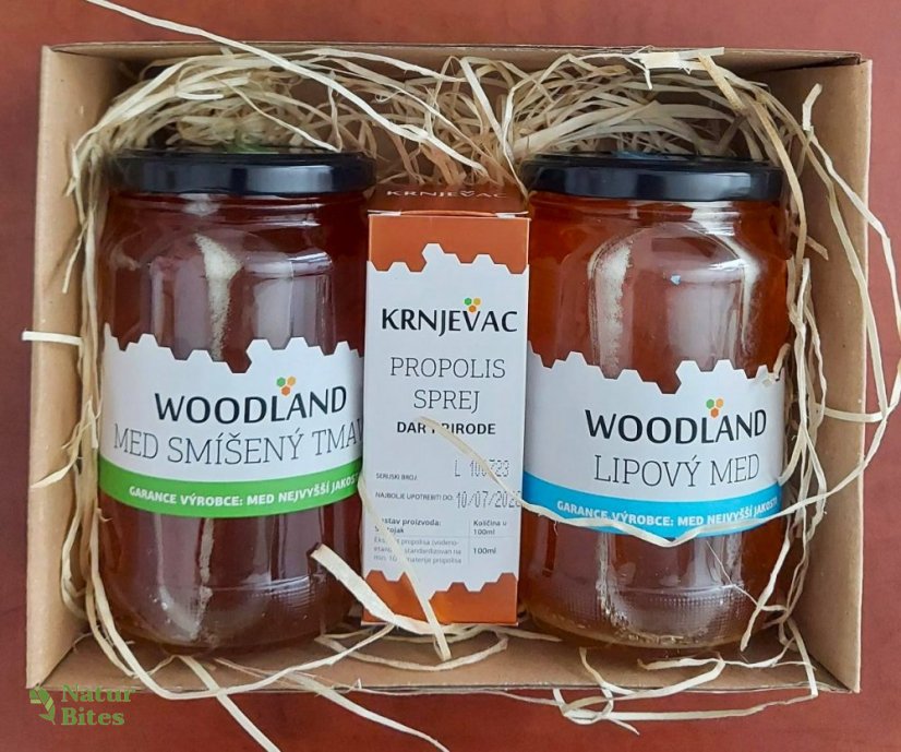 Dárková medová sada "Louka+Lípa" 2x 500g, WOODLAND Dárková medová sada "Louka+Lípa" 2x 500g, WOODLAND