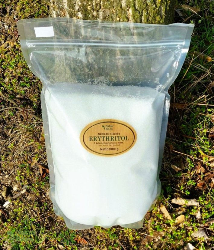 Erythritol 3000 g, přírodní sladidlo 0 kalorií, NaturBites