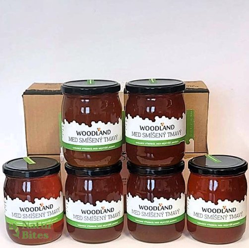 Med smíšený tmavý "Louka+les" 720 g, 5+1 zdarma, Woodland