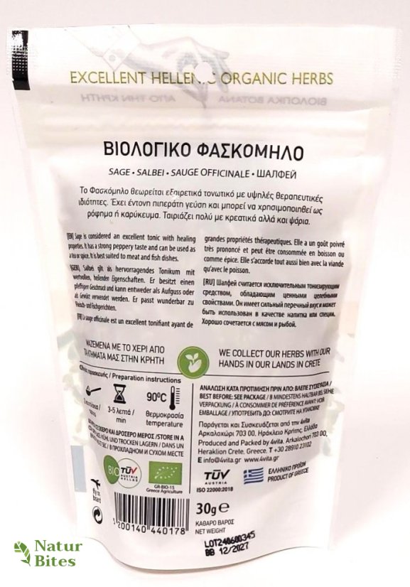 Šalvěj bílá/Šalvěj krétská BIO 30 g, 4Vita