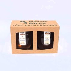 Dárková krabička na 2 medy v balení 250 g, kraft s okénky-KOPIE