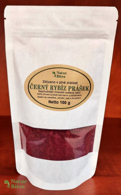 Černý rybíz lyofilizovaný prášek 100 g, NaturBites