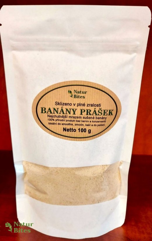 Banány lyofilizované-prášek (sušené mrazem) 100 g, NaturBites