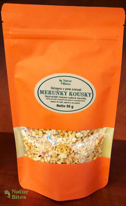 Meruňky lyofilizované-kousky (sušené mrazem) 50 g, NaturBites