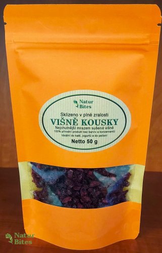 Višně lyofilizované-kousky (sušené mrazem) 50 g, NaturBites