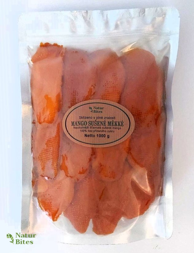 Sušené mango bez cukru, šťavnaté 1000 g, NaturBites