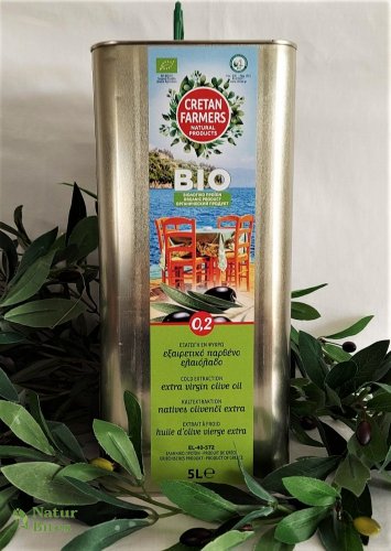 Extra panenský olivový olej BIO, 5 l plech, CRETAN FARMERS