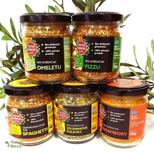 Výhodná sada kořenících směsí bez soli "Bez masa" 5x75 g, Cretan Farmers
