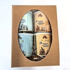 Dárková sada řeckých surových medů, 4x 250g, MELIGYRIS