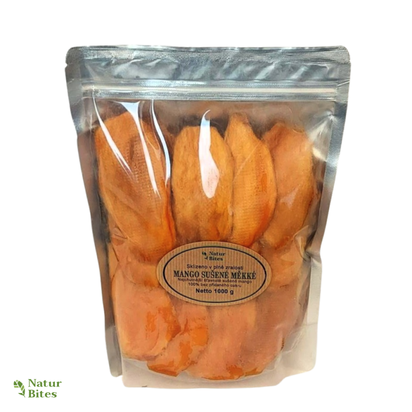 Sušené mango bez cukru, šťavnaté 1000 g, NaturBites