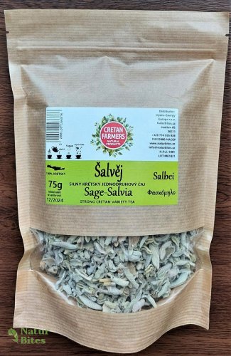 CRETAN FARMERS Silný krétský jednodruhový čaj Šalvěj doypack 75 g