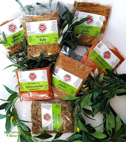 Výhodná sada kořenících směsí bez soli "Dietní masa-ECO" 7x75 g, Cretan Farmers