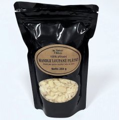 Mandle natural, loupané-plátky 250 g, NaturBites