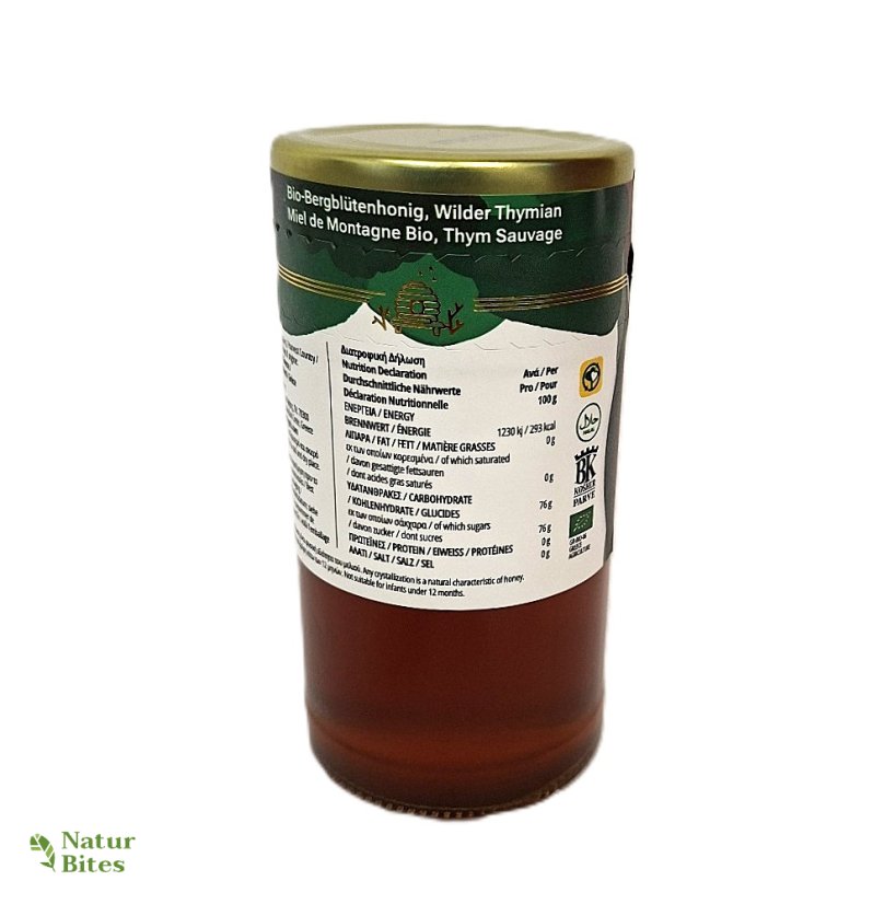 Řecký horský med BIO "Divoký tymián", květový 450 g, MELIGYRIS