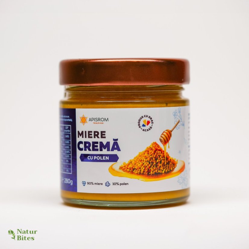 Med krémový s rouskovým pylem, 280 g Med krémový s rouskovým pylem, 280 g