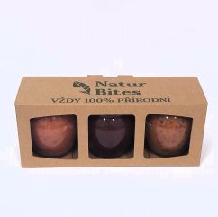Dárková krabička na 3 medy v balení 250 g, kraft s okénky