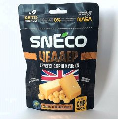 Sušený křupavý sýr Cheddar 30 g, SNECO